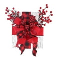 thumbnail image 2 of JIhuahe Christmas Indoor Wall Decoration with Christmas Tree Bow, Black and White Checkered Bow Design for Holiday Home Decor, Festive Wall Accents and Tree Trimming,Red, 2 of 4