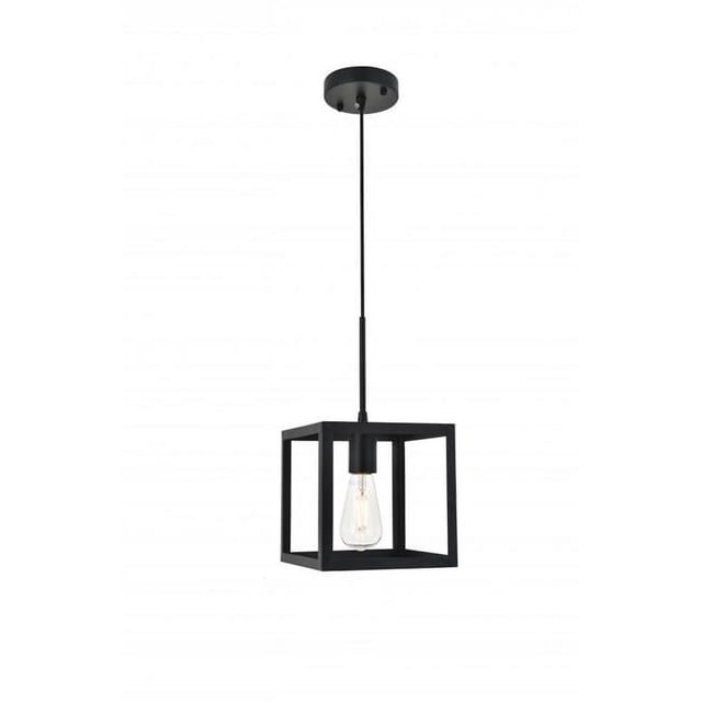 Living District LD4063D8BK Resolute 1 Light Black Ceiling Pendant