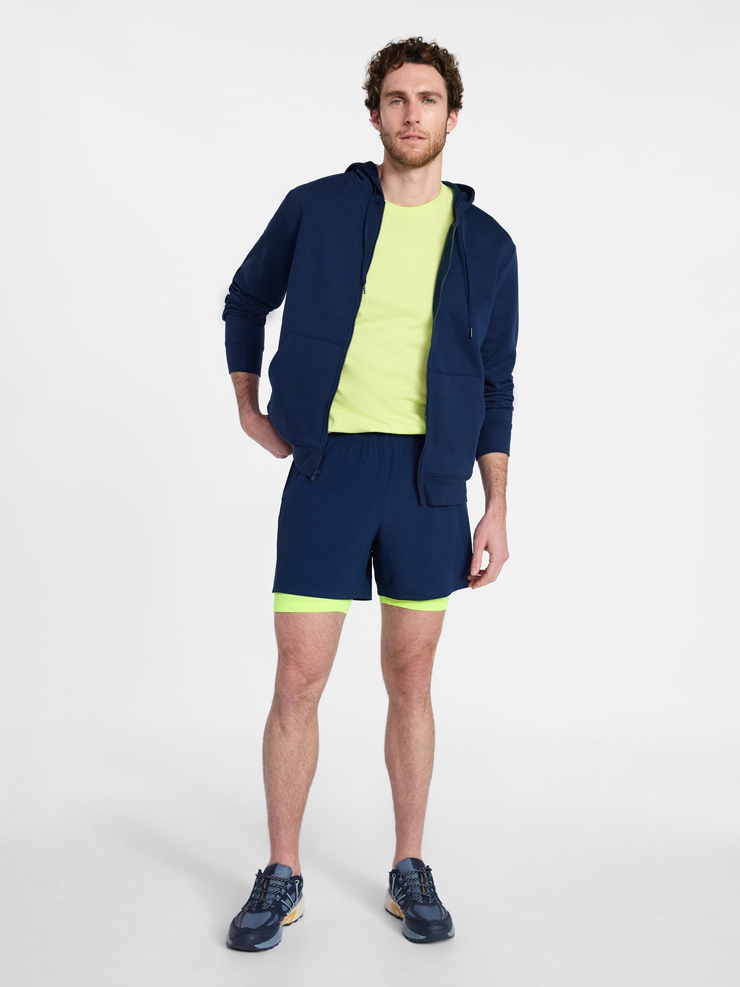 Athletic Works Men's and Big Men's 2 in 1 Gym Shorts with Liner, 6" & 8" Inseams, Sizes S-3XL