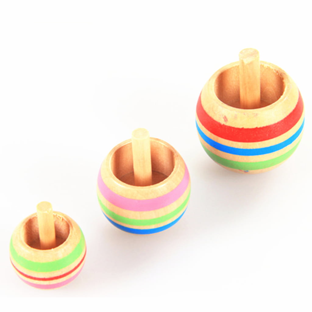 lijun 3 Piezas de Madera Flip Over Top Tippie Top Spinnig Top Magic Toy Juguetes para niños Niños Favor de Regalo 