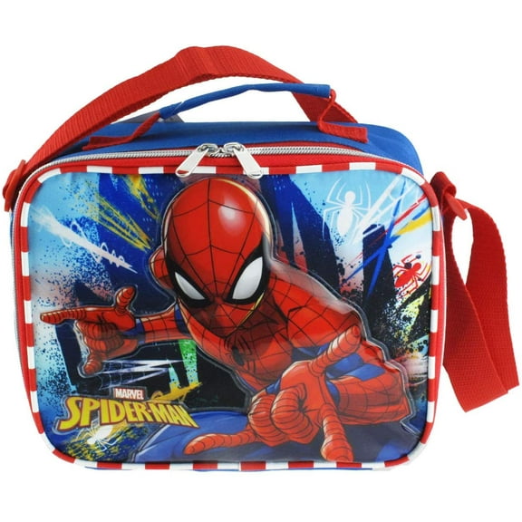 Spiderman Insulated Lunch Bag with Adjustable Shoulder Straps - Perfect Swing - A17324