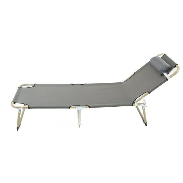 Loewten Chaise Longue Pliante Portable Robuste - Ensemble de 1, Fer et Tissu Oxford