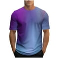 thumbnail image 3 of VBTAPA Mens Short Sleeve Gradient Print T-shirts Slim Fit Casual Workout Graphic Tees Summer Hipster Tops Light Blue XXXL, 3 of 6
