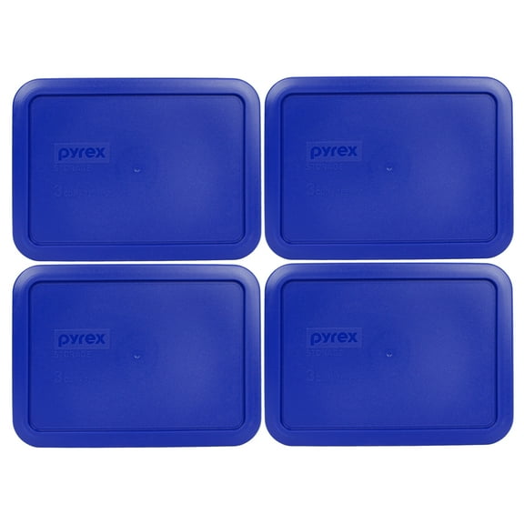 Pyrex Replacement Lid 7210-PC Cadet Blue Rectangle Cover (4-Pack) for Pyrex 7210 3-Cup Dish (Sold Separately)