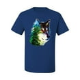 thumbnail image 2 of Earth Wolf Trees Mountains Nature Animal Lover Men's Graphic T-Shirt, Royal, Small, 2 of 3