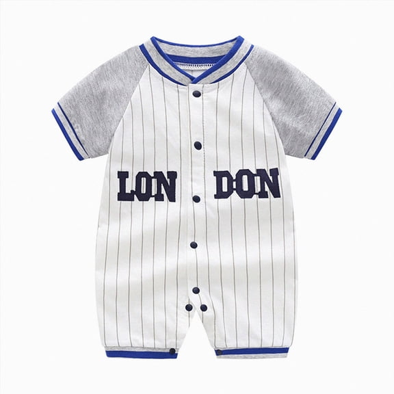 Splozh Summer Unisex Baby Cotton Round Neck Romper Toddler Boys Girls Short Sleeve Snug Fit Cute Casual Home Play Gift Newborn Outfits Baby Girl,Blue,6-9 Months