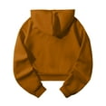 thumbnail image 6 of UAMVSH Women's Drawstring Cropped Hoodie Casual Plain Pullover Oversized Long Sleeve Drop Shoulder Athletic Sweatshirts(Small,Bronze), 6 of 6