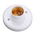 thumbnail image 1 of 6X E27 Round Plastic Base Screw Light Bulb Lamp Socket Holder White, 1 of 4