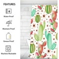 thumbnail image 2 of Colorful Flowers Cactus Shower Curtain for Bathroom Shower Curtain Set with 12 Hooks Waterproof Fabric Bath Curtain for Bathtub Restroom Decor, 72 X 72 in, 2 of 6