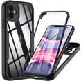 thumbnail image 2 of Funda para iPhone 14 13 12 11 Pro Max 14 Plus XS MAX XR de 360 grados transparente, cuerpo completo, resistente, Protector de pantalla incorporado, 2 of 4