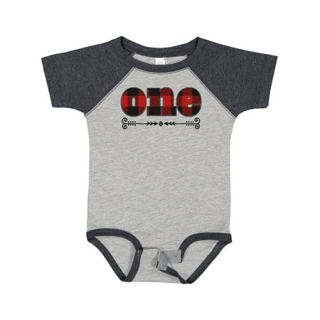 

Inktastic First Birthday Buffalo Plaid Lumberjack Gift Baby Boy or Baby Girl Bodysuit