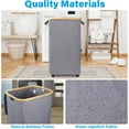 thumbnail image 5 of Large Laundry Basket with Wheels,100L Hampers for Laundry,Freestanding Laundry Hamper with Lid and Bamboo Handles,Collapsible & Waterproof Tall Cloth Hamper for Dorm Family（Grey）, 5 of 7