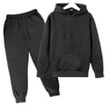thumbnail image 2 of Caqnni Cozy Lightweight Girls Lounge Set: Perfect for Virtual Learning, Homework Sessions, and Post-Study Relaxation（A01-Black,4-5 Years), 2 of 2