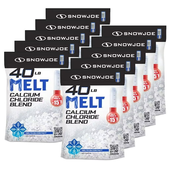 Snow Joe 10 Pack Calcium Chloride Blend Deicer & Snow Removal, 40 Pound Bag, MELT40ESB