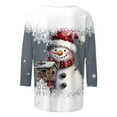 thumbnail image 3 of Christmas Shirt for Women Snowman Graphic Tee Holiday Top Short Sleeve Casual Cute Xmas T Shirt Winter Outfit, 3 of 4