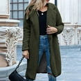 thumbnail image 5 of Uhndy Winter Jackets Coats for Women, Women Ladies Warm Jacket Winter Solid Turn Coat Down Collar Lambswoo Outerwear Christmas Gifts for Women, 5 of 6