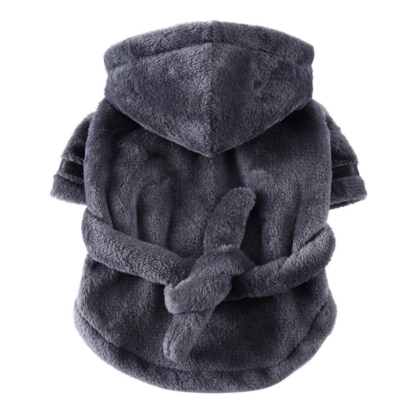 Pet Robe For Cats Dogs, Coral Fleece Bathrobe, Warm Absorbent Quick-Dry Solid Color, Size M (1Pc)