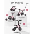 thumbnail image 2 of Besrey Toddler Tricycle for Ages 1-3 Years,Kids Trike with Push Handle for Boys and Grils,Child Bikes with Backrest and Safety Belt,Pink, 2 of 9