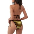 thumbnail image 3 of Ratiio Bee Stripe Pattern Women's Two Piece Bikini Swimsuit - Adjustable Tie Bikini Set Sexy & Comfortable Beach Swimwear, 3 of 7