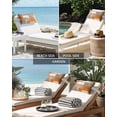 thumbnail image 4 of Orange Grey Abstract Outdoor Head Resting Pillows with Insert Vintage Modern 1 Pack Waterproof Lumbar Pillows with Adjustable Elastic Strap for Patio Recliner Chaise Beach Chair, 12"x20", 4 of 4