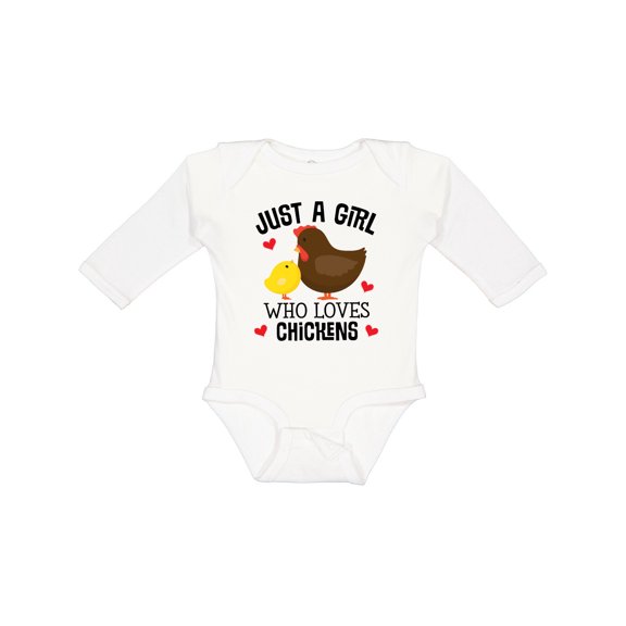 Inktastic Just a Girl Who Loves Chickens Girls Long Sleeve Baby Bodysuit