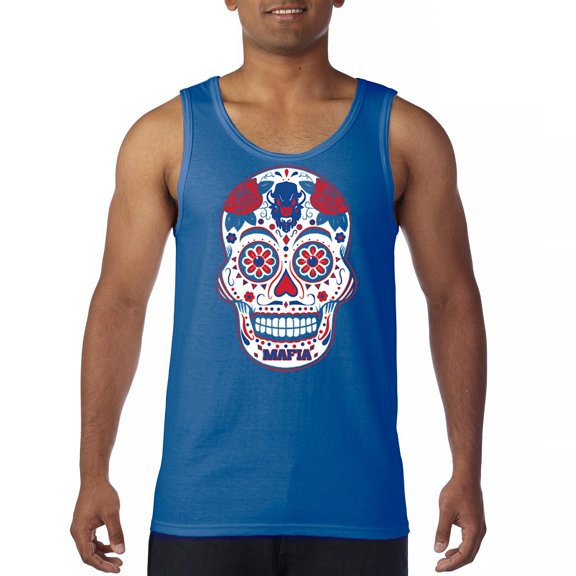 Buffalo Sugar Skull Men's Tank Top  Fantasy League Football Fan Tailgating