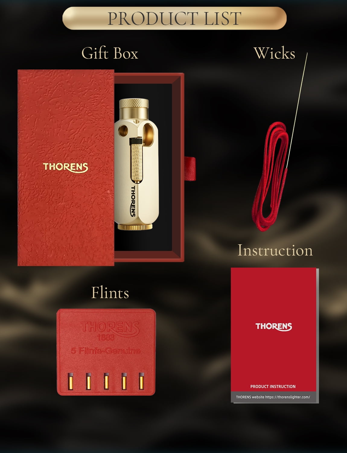 Classic Soft-Flame Windproof Retro Copper Kerosene Lighter, Refillable, Cigar, Side-Slide Grinding Wheel, Dual-Flame Jet, Sealed, Metal, Antique, Famous, Unique, Men's Gift, Thorens Flamido