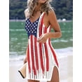 thumbnail image 2 of American Flag Swimsuit Cover Up for Women Crochet Sexy Straped Bathing Suit Swimwear Beach Dresses Shermie, 2 of 3