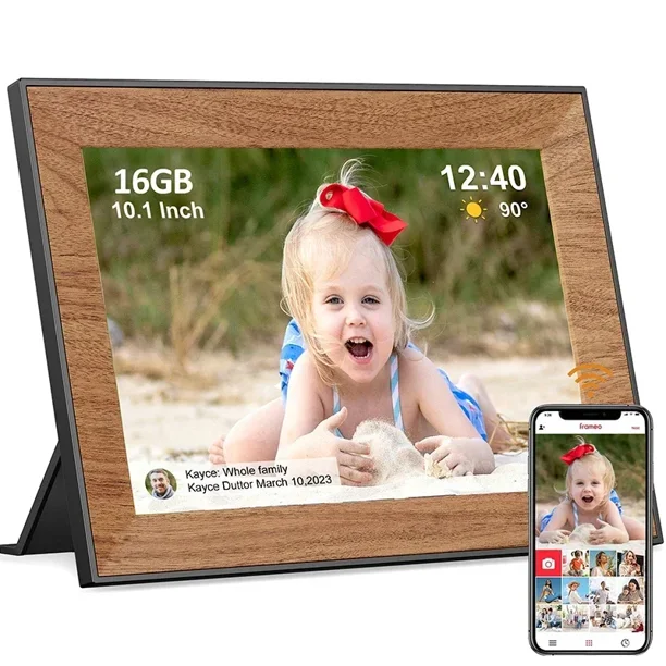 Digital Picture Frame 10.1 Inch 32GB WiFi Photo Frame 1280x800 HD IPS Touch-screen Auto Rotation Photo Sharing Via APP For Gift