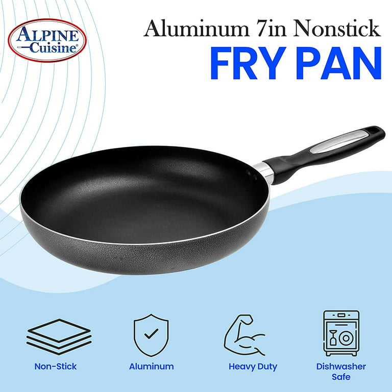 Alpine Cuisine Fry Pan Aluminum 7-Inch Nonstick Coating, Frying Pans  Nonstick for Stove Top with Stay Cool Handle, Durable Nonstick Cookware -  Dishwasher Safe - Gray 