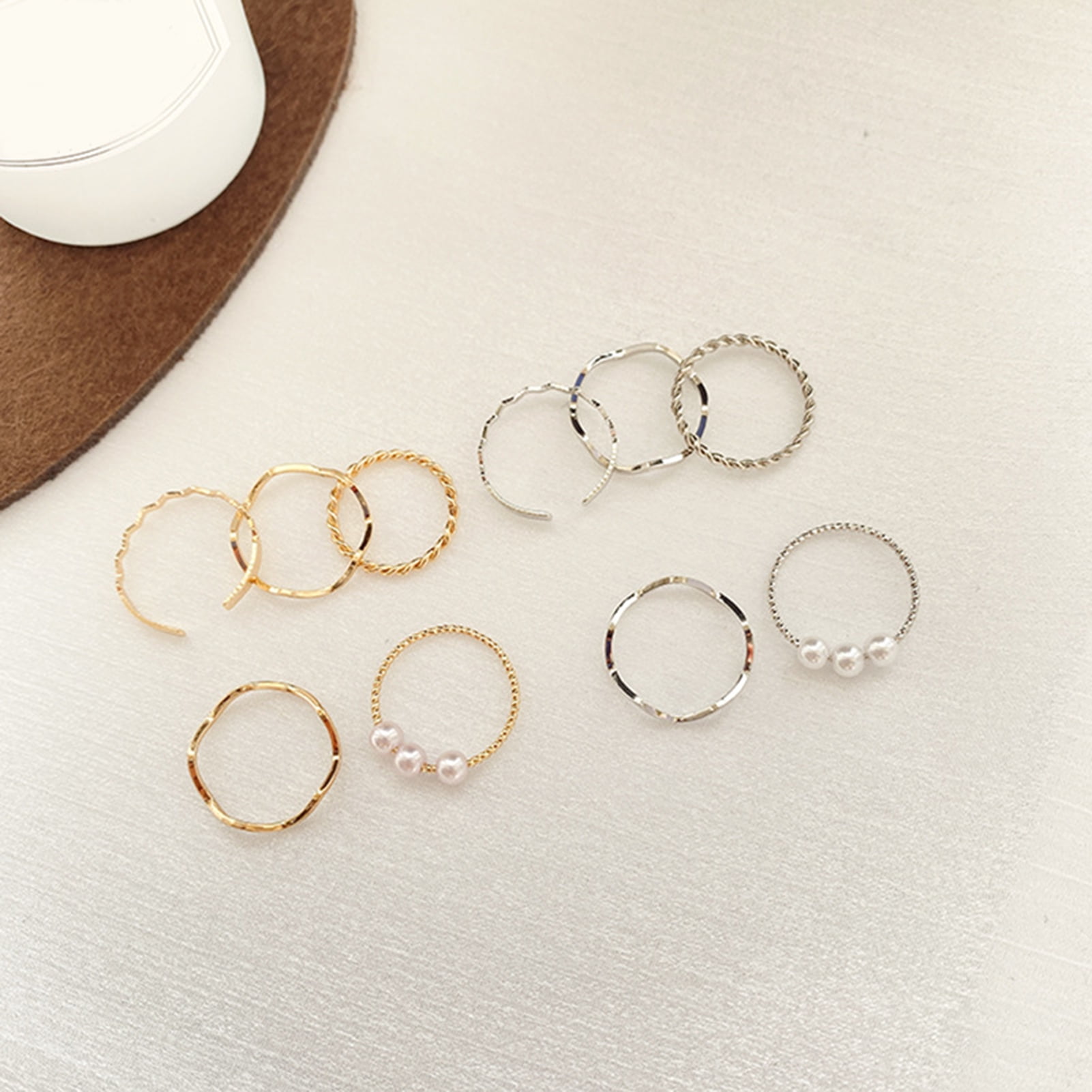 AYYUFE 1 Set Finger Ring Integrated Artistic Alloy Chain Design Ring Set  Jewelry Accessories