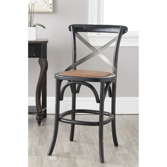SAFAVIEH Eleanor X Back Counter Stool Black