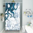 thumbnail image 2 of Stall Blue Nautical Octopus Shower Curtain Navy Mermaid Funny Ocean Kraken Shower Curtains for Bathroom Cool Anchor Coastal Map Waterproof Fabric Bath Curtain Decor 36 x 72, 2 of 6