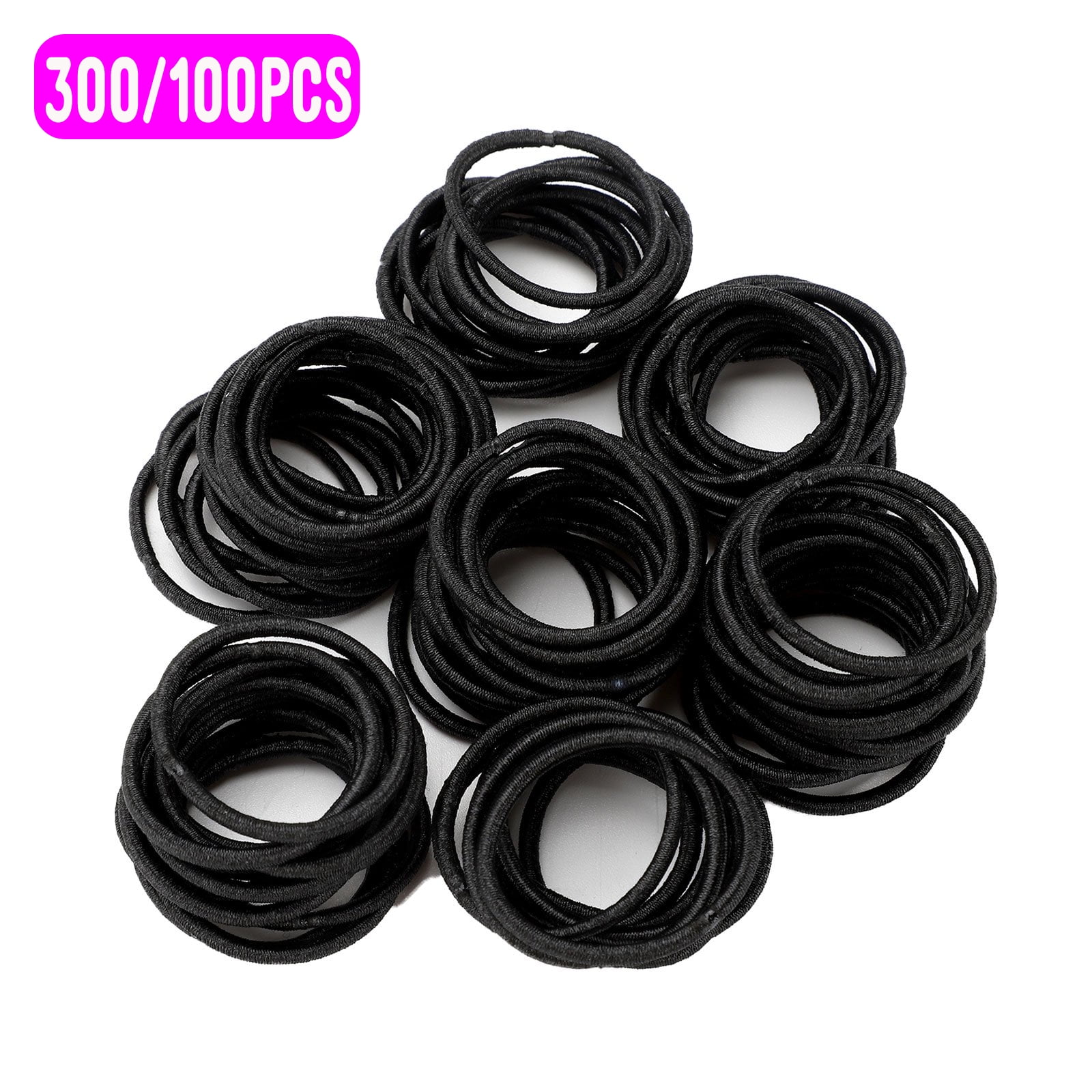 Pack of 18 Mixed Elastics 12 Thin & 6 Thick Hair Accessories Black 