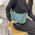 thumbnail image 4 of Women Retro Corduroy Solid Color Underarm Bag Chain Small Handbags (Grey), 4 of 6