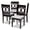 Gray, variant on Set of 4 Baxton Studio Lenoir Modern and Contemporary Sand Fabric Upholstered Espresso Brown Finished Wood Dining Chairs