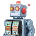 thumbnail image 4 of Metal Tin Robot Toy Retro Electric Rotating Figures Model Adult Collection Kids Gift Blue, 4 of 4
