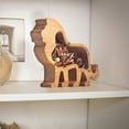 thumbnail image 4 of ZAXARRA Wooden Animal Piggy Bank, Large Enough Coin Saving Money Box, 4 of 7