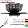 thumbnail image 4 of Luz trasera de motocicleta modificada Luz de freno LED integrada y luz indicadora de señal de giro 16 LED Luces de freno de motocicleta de 12 V Señal de giro Conexión de cinco cables con, 4 of 5