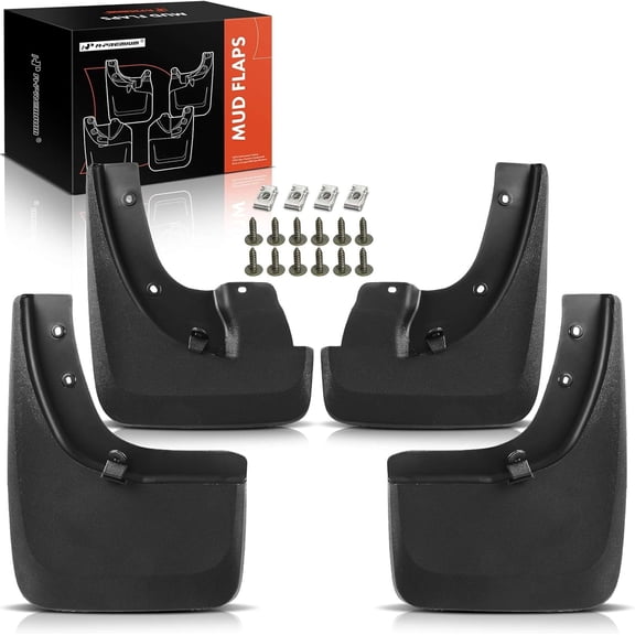 A-Premium Set of 4PCS Mud Flaps Splash Guards Mudguards Mudflaps with Hardware Kits Accessory Compatible with Nissan Frontier (PRO-4X, PRO-X) 2022-2024, (with Fender Flar), Front & Rear
