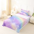 thumbnail image 3 of Manfei Dreamy Rainbow Twin Sheets, Glitter Galaxy Stars Bedding, Pastel, 3 Pieces, 1 Flat Sheet, 1 Fitted Sheet and 1 Pillowcase, 3 of 6