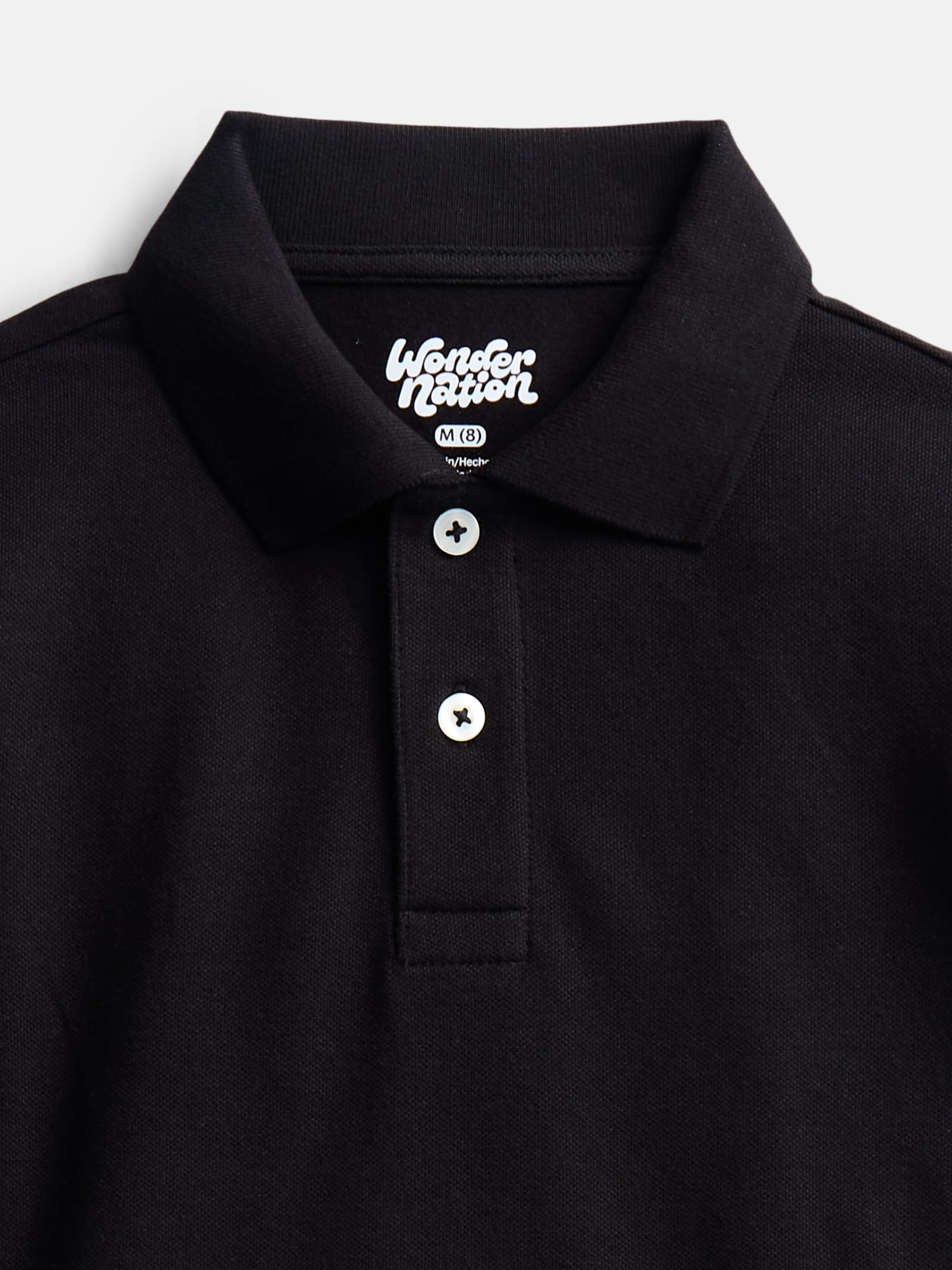Wonder Nation Boys School Uniform Pique Polo Shirt with Short Sleeves, Size 4-18