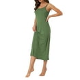 thumbnail image 4 of INSPIRE CHIC Nuisette pour Femme à Bretelles Spaghetti Col Rond Robe de Nuit sous Camisole Pleine m Vert Armée, 4 of 6