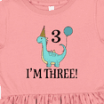 thumbnail image 4 of Inktastic 3rd Birthday 3 Year Old Dinosaur Party Girls Toddler Dress, 4 of 5