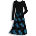 thumbnail image 4 of Vestido de manga larga para mujer Vintage Floral acampanado A-Line Swing Casual Party cuello redondo vestidos con bolsillos Fridja NMB1247, 4 of 5