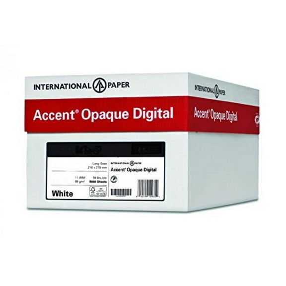 Accent Opaque, Smooth Cover White, 80lb, 19 x 13, 97 Bright, 800 Sheets / 4 Ream Case, Made in The USA