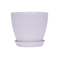 thumbnail image 2 of Plastic Planters with Drainage Tray - Thickened Flower Pots for Indoor Outdoor Succulents and Houseplants, White, Ccwuwei, 2 of 6