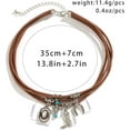 thumbnail image 4 of Layered Boho Western Choker Necklace for Women Turquoise Trendy Leather Cowboy Boot Hat Pendant Necklace Silver Necklace Jewelry Gift, 4 of 6