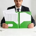 thumbnail image 4 of Two Pocket Folders Plastic Document Organizer Folder with Flap Double Pocket Presentation Folders Green, 4 of 6