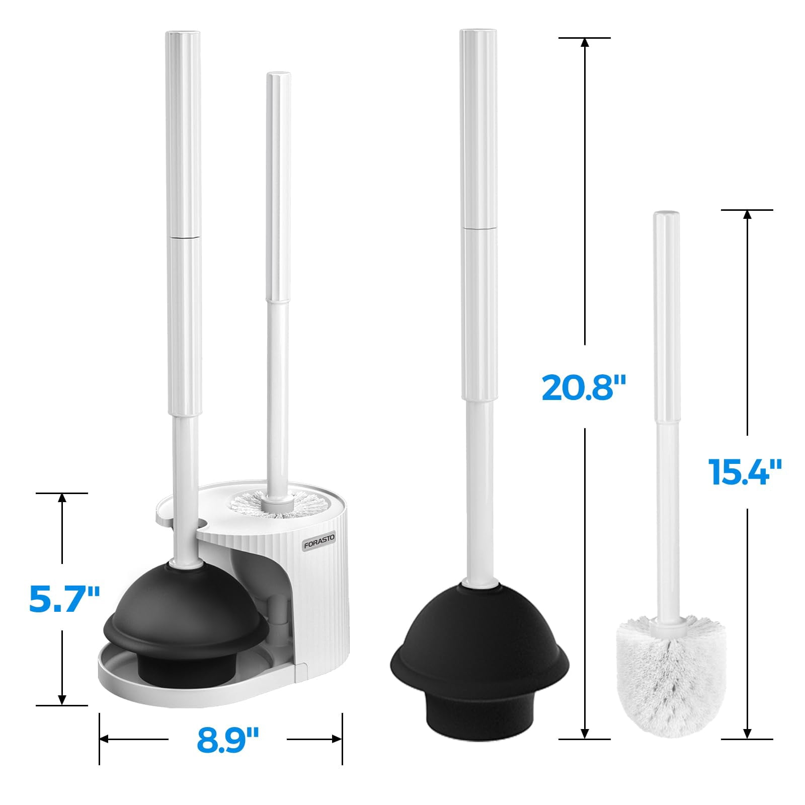 2-in-1 toilet plunger and brush set, extended handle plunger, toilet brush and plunger set, bathroom cleaning tools, toilet brush and plunger combination, cleaning brush, bathroom cleaning supplies.